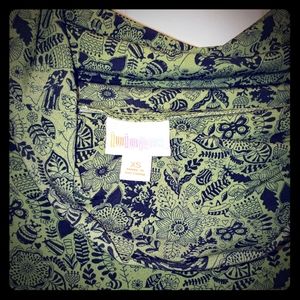 LuLaRoe maxi skirt green with black pattern